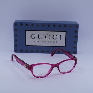 Gucci GG0717O 004 Rectangle Eyeglasses 47mm – Transparent Pink